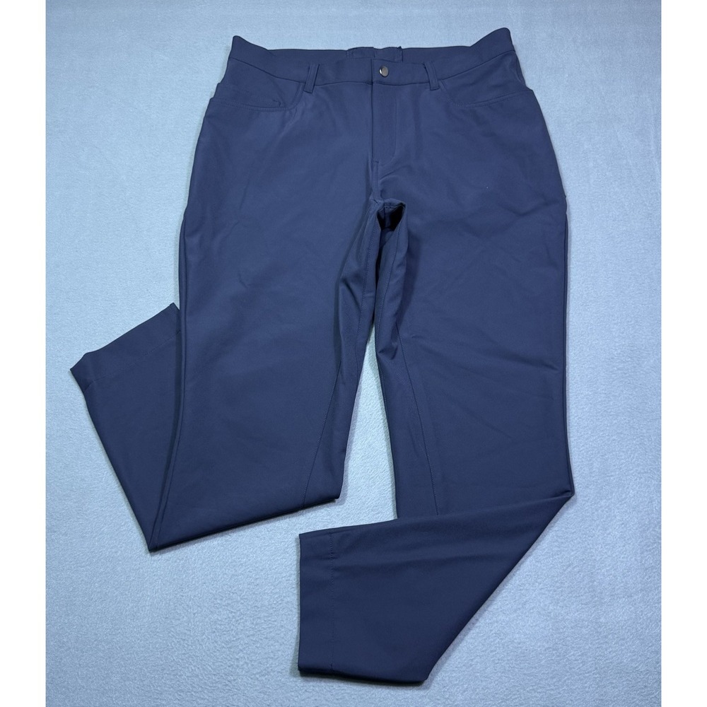 State And Liberty Pants Mens 34x32 Navy Performance Chino Athletic Taper Stretch